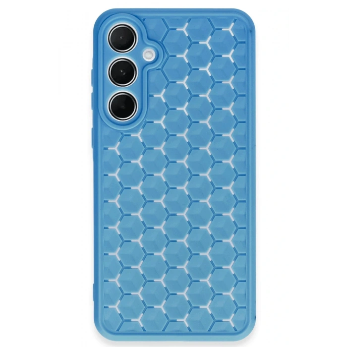 LitaeTrend Samsung Galaxy A15 4G Kılıf Petek Silikon Kapak - Mavi