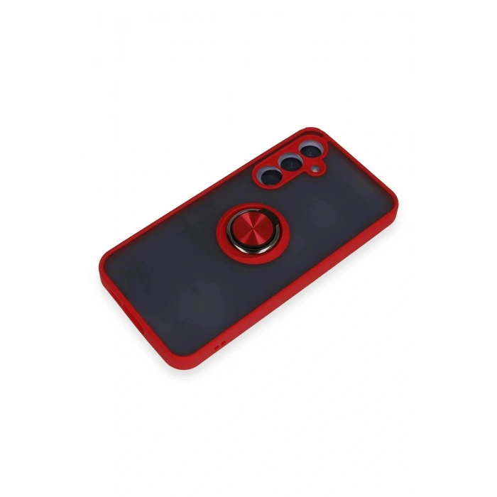 LitaeTrend Samsung Galaxy A25 5G Kılıf Montreal Yüzüklü Silikon Kapak - Kırmızı