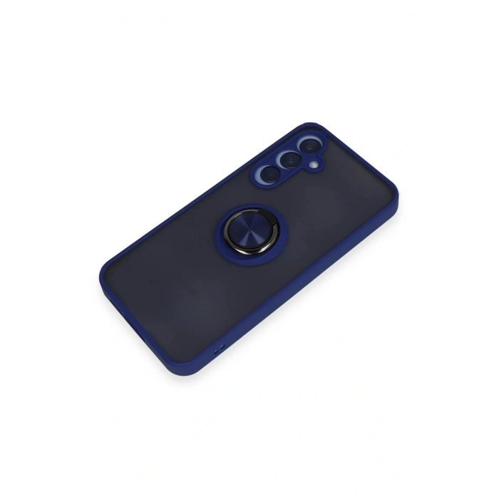 LitaeTrend Samsung Galaxy A55 5G Kılıf Montreal Yüzüklü Silikon Kapak - Lacivert