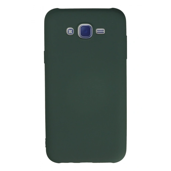 LitaeTrend Samsung Galaxy J7 Kılıf Nano içi Kadife Silikon - Koyu Yeşil