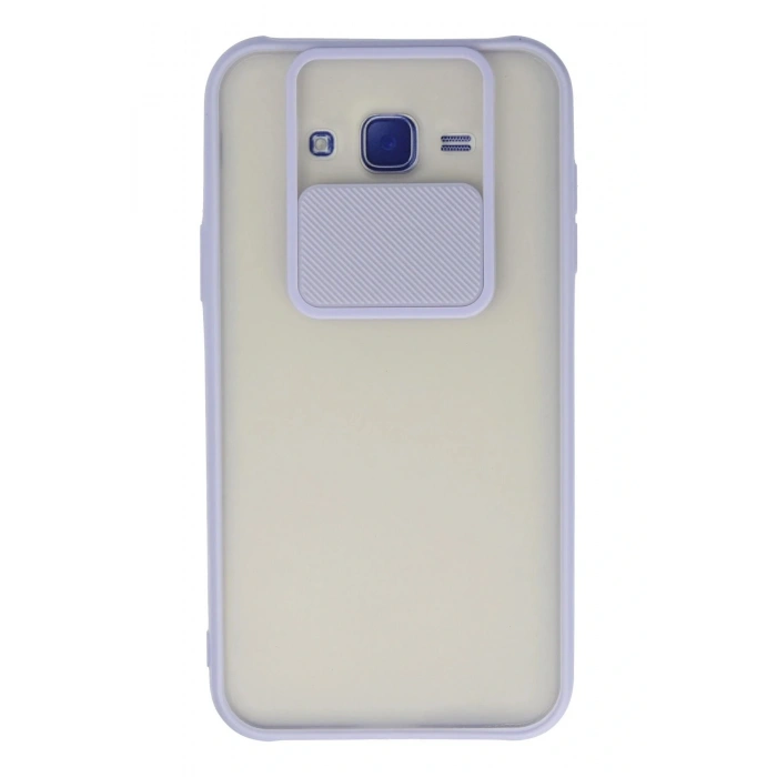 LitaeTrend Samsung Galaxy J7 Kılıf Palm Buzlu Kamera Sürgülü Silikon - Lila