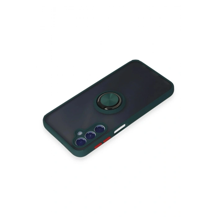 LitaeTrend Samsung Galaxy M34 5G Kılıf Montreal Yüzüklü Silikon Kapak - Yeşil