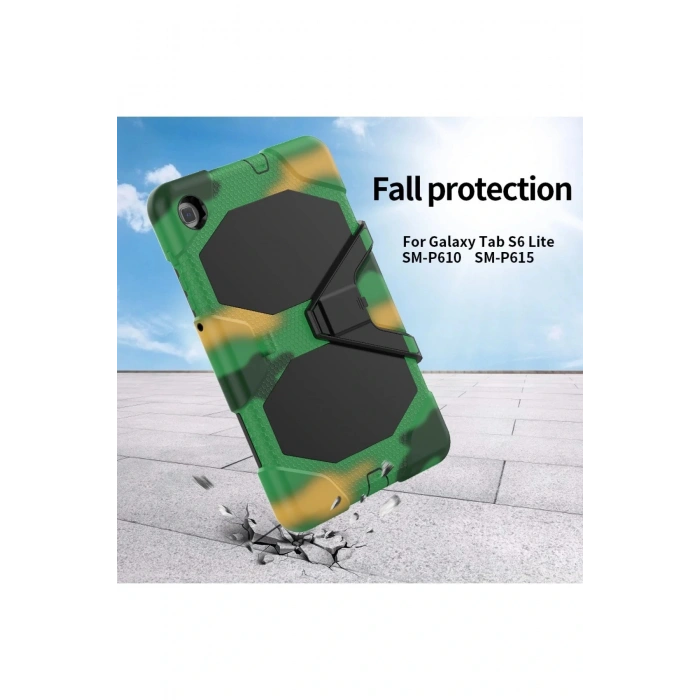 LitaeTrend Samsung Galaxy P610 Tab S6 Lite 10.4 Kılıf Griffin Tablet Kapak - Kamuflaj