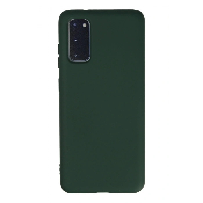 LitaeTrend Samsung Galaxy S20 Kılıf Nano içi Kadife Silikon - Koyu Yeşil