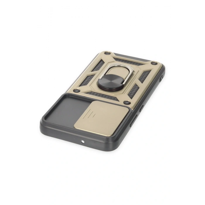 LitaeTrend Samsung Galaxy S23 FE Kılıf Pars Lens Yüzüklü Silikon - Gold