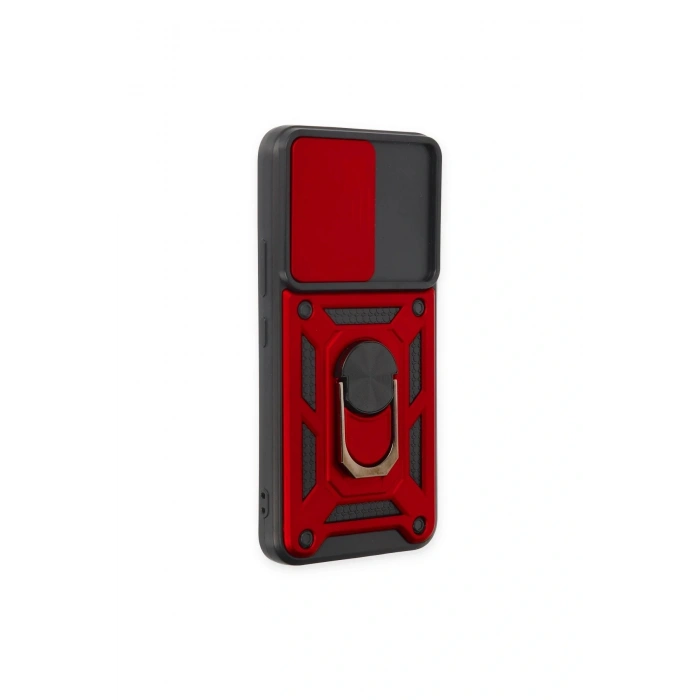 LitaeTrend Samsung Galaxy S23 FE Kılıf Pars Lens Yüzüklü Silikon - Kırmızı