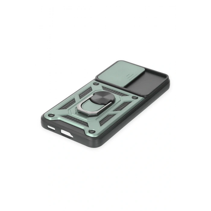 LitaeTrend Samsung Galaxy S23 FE Kılıf Pars Lens Yüzüklü Silikon - Yeşil