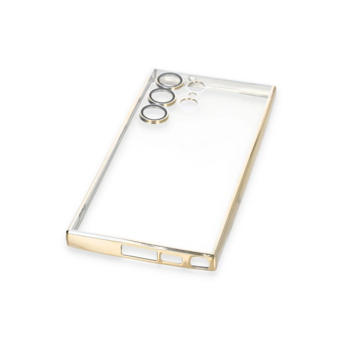 LitaeTrend Samsung Galaxy S23 Ultra Kılıf Lensli Silikon - Gold