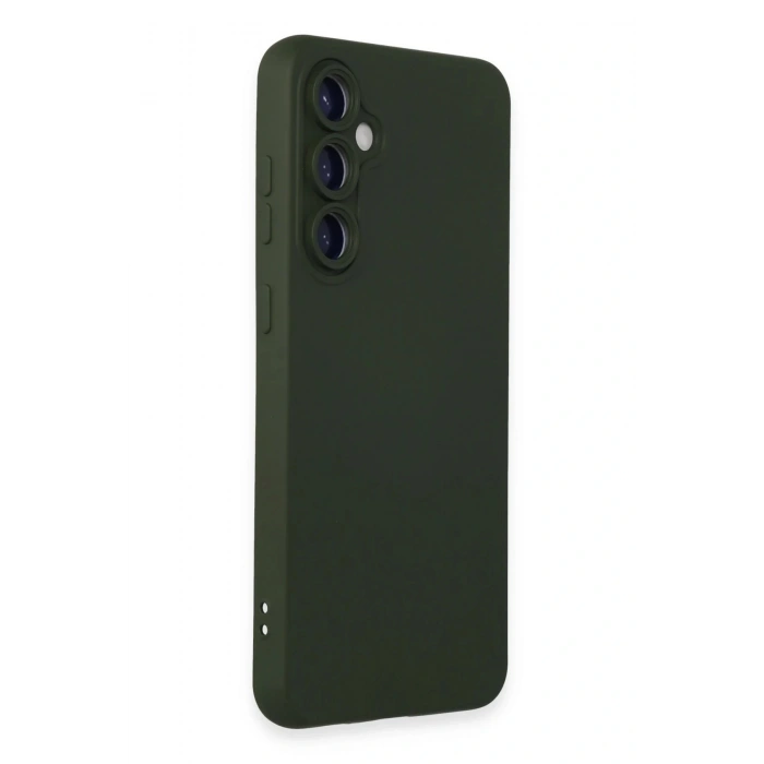 LitaeTrend Samsung Galaxy S24 Kılıf Nano içi Kadife Silikon - Koyu Yeşil
