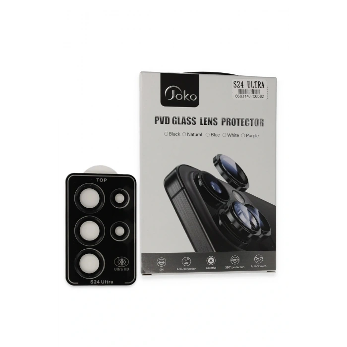 LitaeTrend Samsung Galaxy S24 Ultra PVD Metal Kamera Lens - Siyah