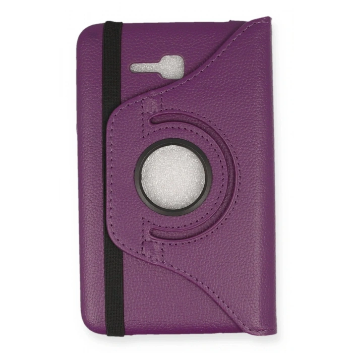 LitaeTrend Samsung Galaxy T110 / T113 Tab 3 Lite 7 Kılıf 360 Tablet Deri Kılıf - Mürdüm