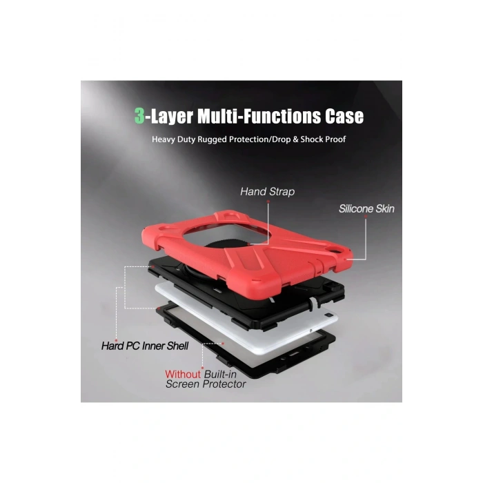 LitaeTrend Samsung Galaxy T290 Tab A 8 Kılıf Amazing Tablet Kapak - Kırmızı