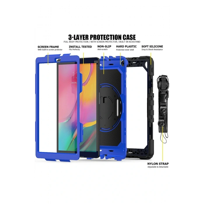 LitaeTrend Samsung Galaxy T290 Tab A 8 Kılıf Pars Tablet Kapak - Mavi