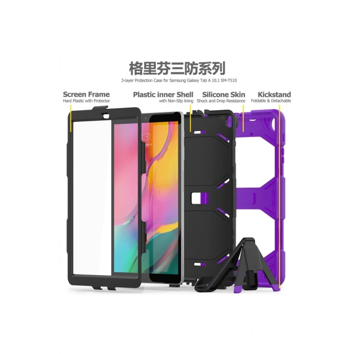 LitaeTrend Samsung Galaxy T510 Tab A 10.1 Kılıf Griffin Tablet Kapak - Mor