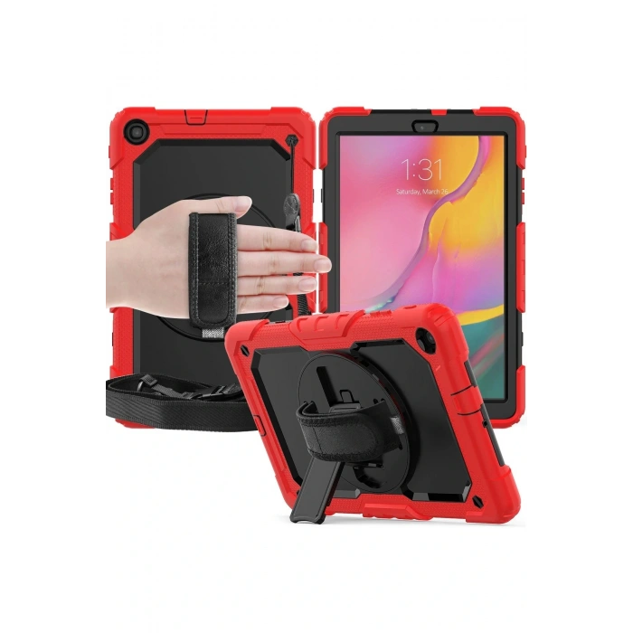 LitaeTrend Samsung Galaxy T510 Tab A 10.1 Kılıf Pars Tablet Kapak - Kırmızı