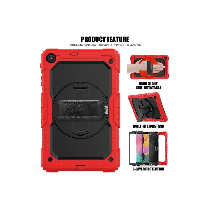 LitaeTrend Samsung Galaxy T510 Tab A 10.1 Kılıf Pars Tablet Kapak - Kırmızı