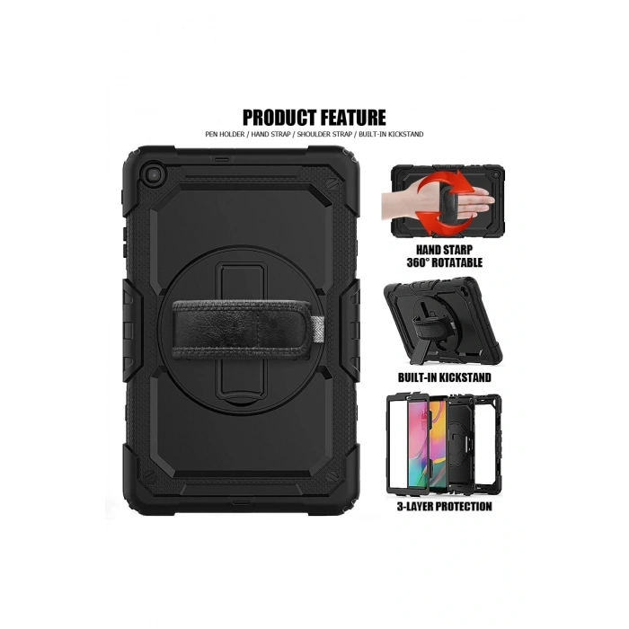 LitaeTrend Samsung Galaxy T510 Tab A 10.1 Kılıf Pars Tablet Kapak - Siyah