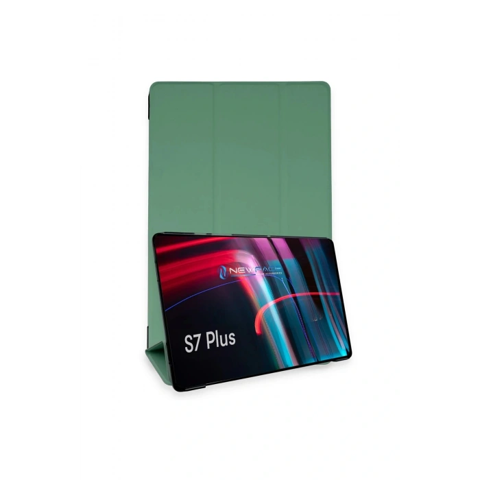 LitaeTrend Samsung Galaxy T970 Tab S7 Plus 12.4 Kılıf Tablet Smart Kılıf - Koyu Yeşil