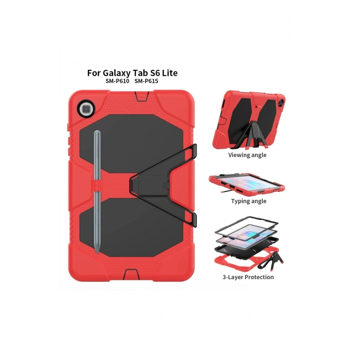 LitaeTrend Samsung Galaxy Tab A7 10.4 Kılıf Griffin Tablet Kapak - Kırmızı