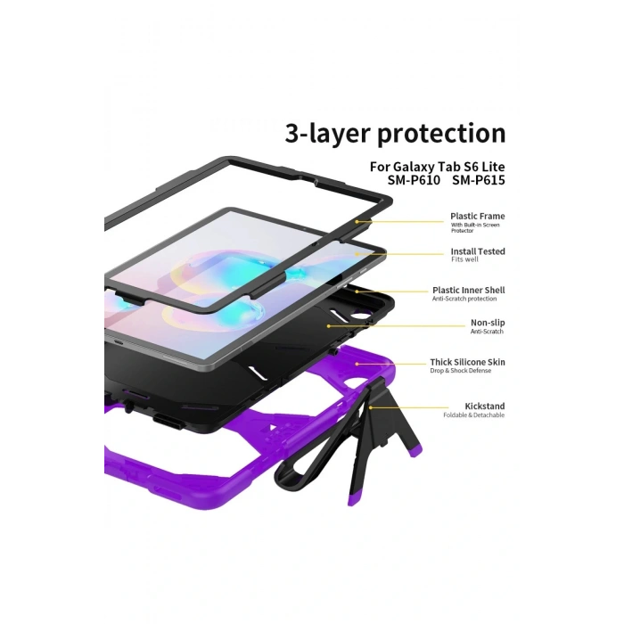 LitaeTrend Samsung Galaxy Tab A7 10.4 Kılıf Griffin Tablet Kapak - Mor