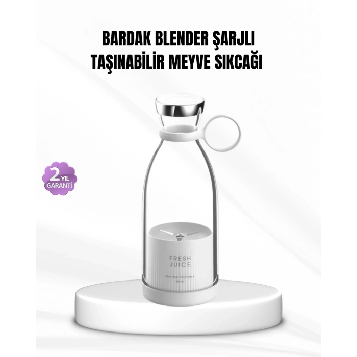 LitaeTrend Şarjlı Portatif Blender – Gıda Sınıfı Malzeme, 10 Kullanımlık Pil, Mini Boy ve Hafif Tasarım