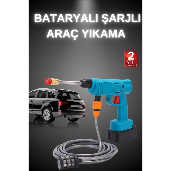 LitaeTrend Şarjlı Ve Yüksek Basınçlı Oto Yıkama Makinesi Ve Sulama Tabancası Bahçe Yıkama Makinesi
