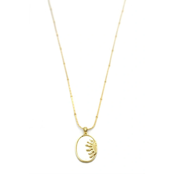 HERŞEYTREND Sedef Güneş Kolye - Altın