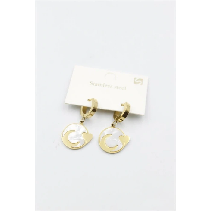 LitaeTrend Sedef Hilal Küpe - Altın