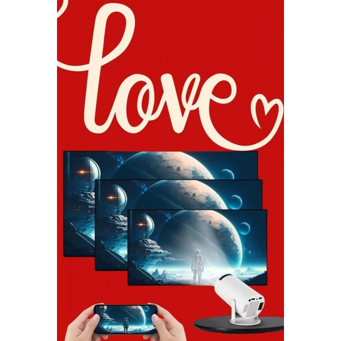 LitaeTrend Sevgiliye Özel Hediye Ayaklı Sinema Projektörü Projeksiyon