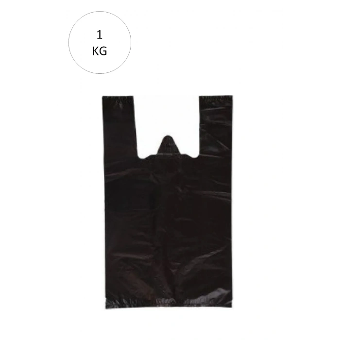 LitaeTrend Siyah Atlet Poşet Büyük Boy 32x57 cm Takriben 72 Adet 1 Kg
