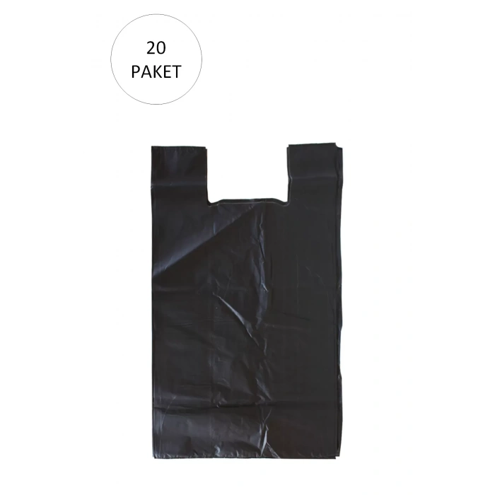 LitaeTrend Siyah Hışır Atlet Poşet Mini Boy 22x31 cm 20 Paket Takriben 10.000 Adet