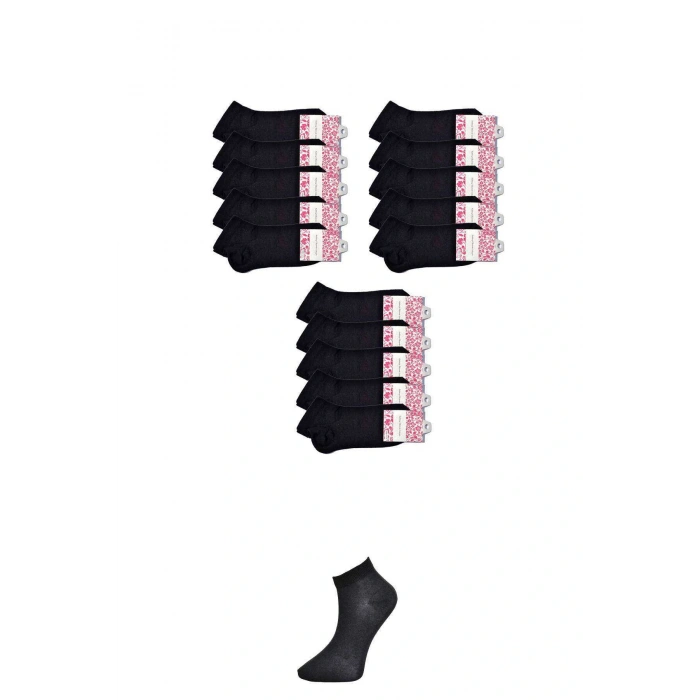 LitaeTrend Siyah Kadın Bilek Çorap 15 çift