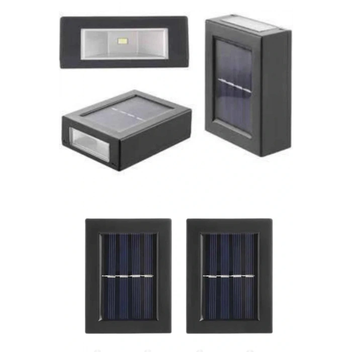 HERŞEYTREND Solar Güneş Enerjili Çift Taraflı Duvar Lambası Çift Taraflı Duvar Lamba Güneş Enerjili