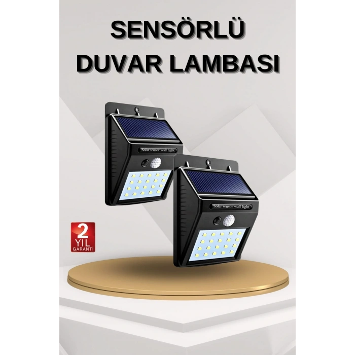 LitaeTrend Solar Sensörlü Duvar Lambası Bahçe Lamba 20 Led Işık