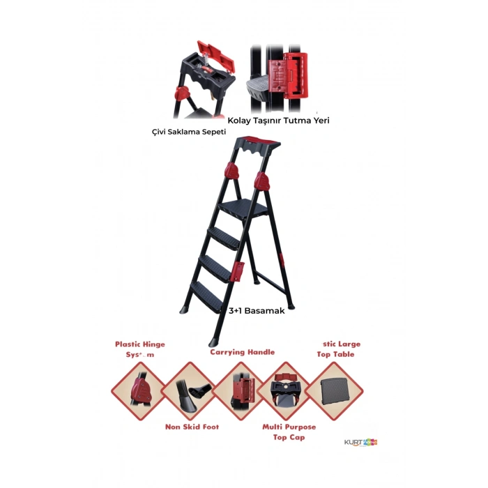 LitaeTrend Strong Merdiven 3+1 Basamaklı Merdiven Royaleks-STRONG31