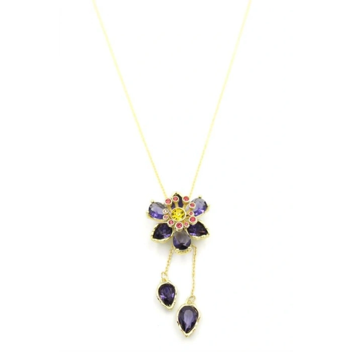 LitaeTrend Swr Çiçek Kolye - Mor