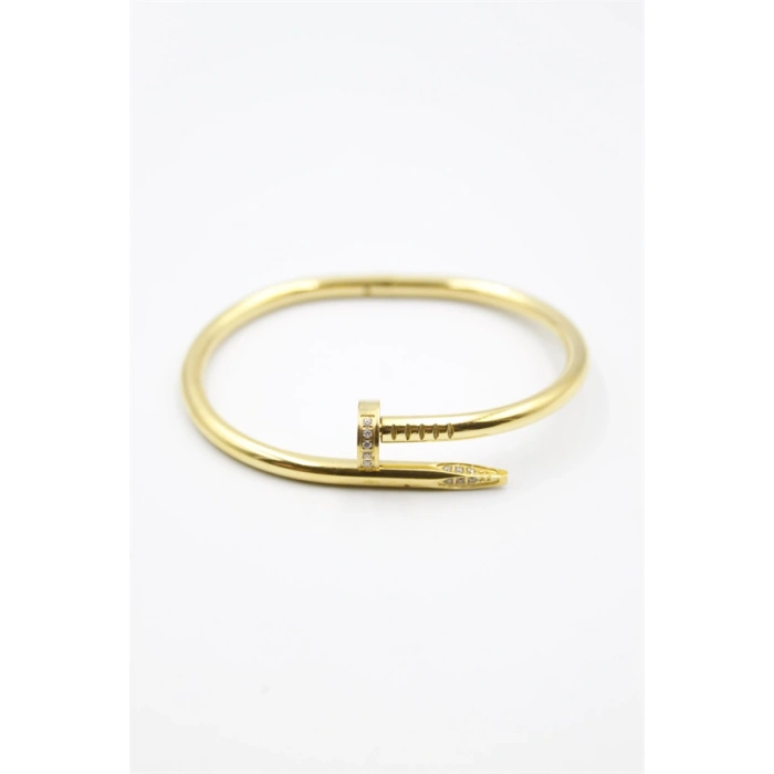 HERŞEYTREND Taşlı Çivi Bilezik - Altın
