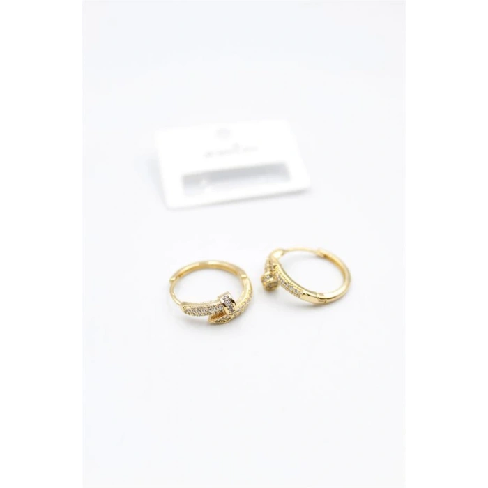 LitaeTrend Taşlı Çivi Küpe - Altın