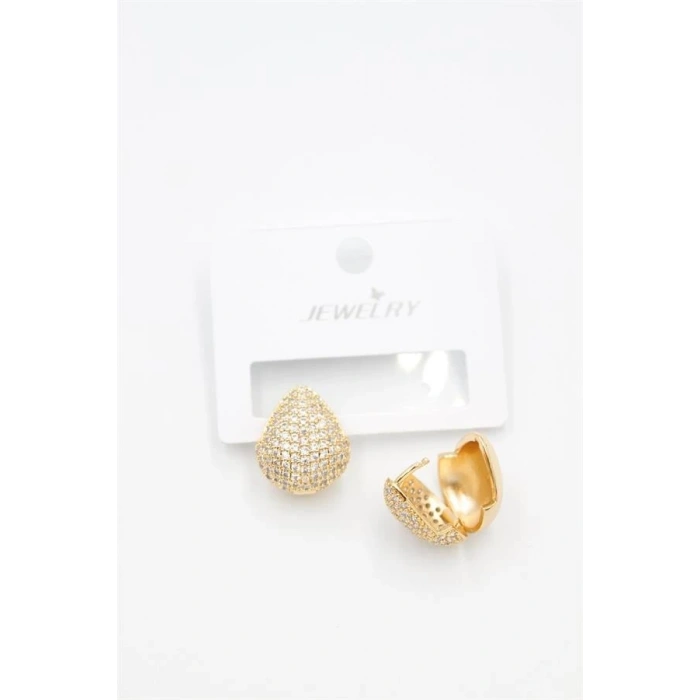 LitaeTrend Taşlı Damla Küpe - Altın