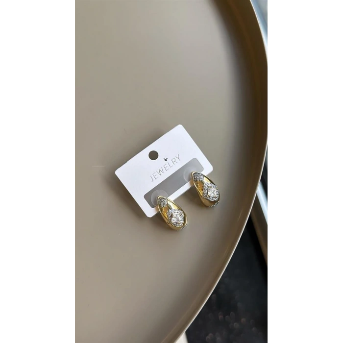 LitaeTrend Taşlı Damla Küpe - Altın