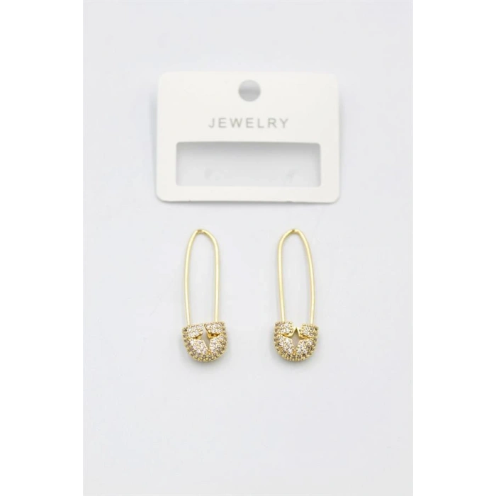 LitaeTrend Taşlı Filkete Küpe - Altın