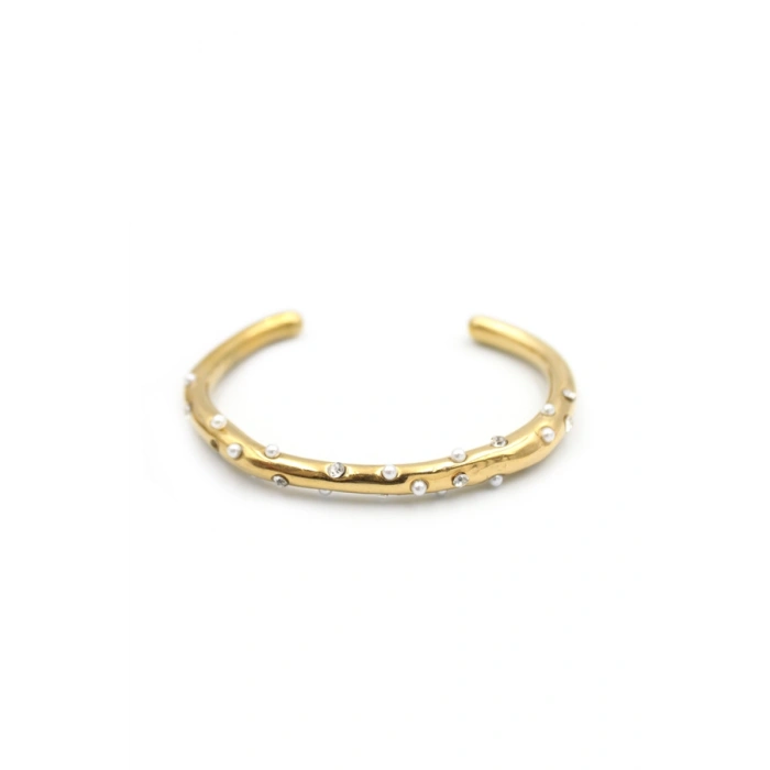 HERŞEYTREND Taşlı İncili Bilezik - Altın