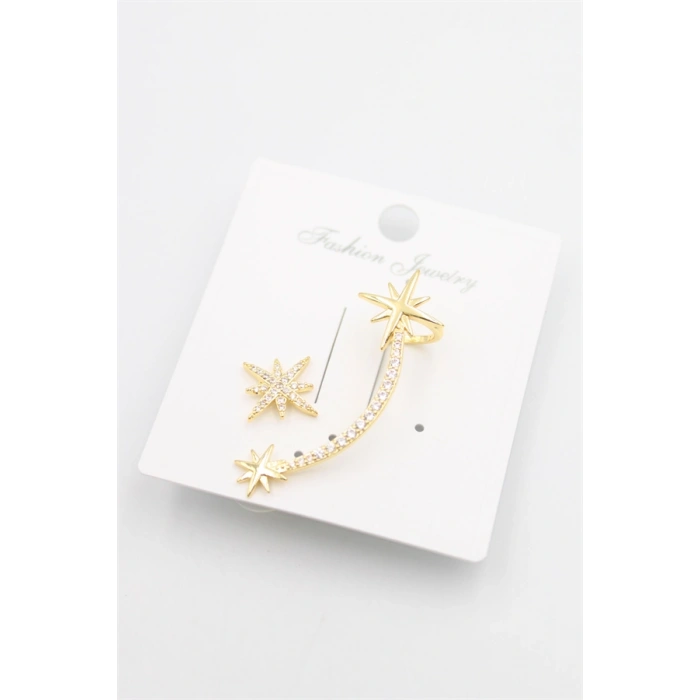 HERŞEYTREND Taşlı Kıkırdak Küpe - Altın