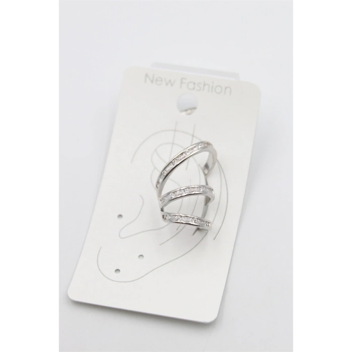 HERŞEYTREND Taşlı Kıkırdak Küpe - Gümüş