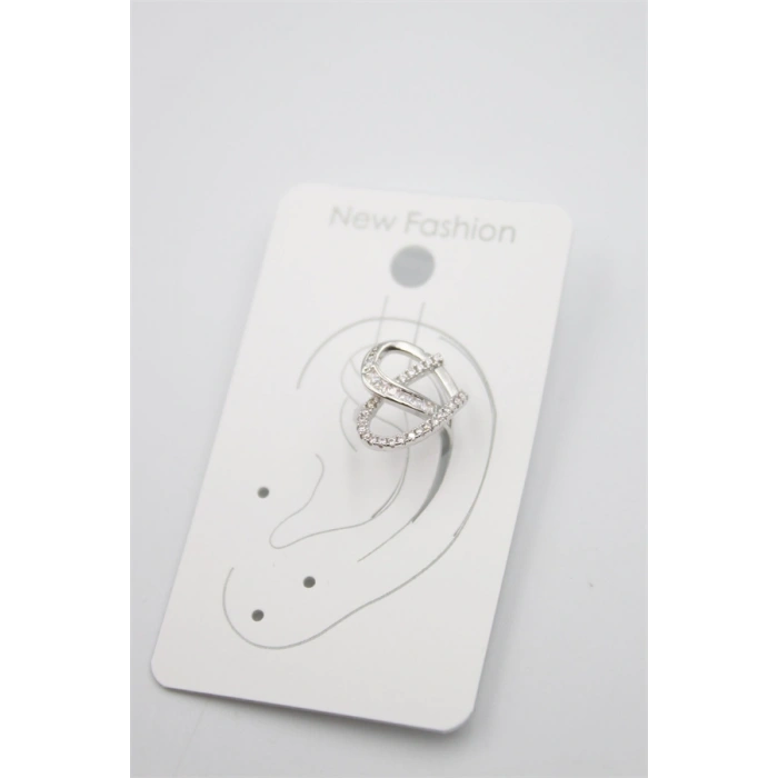 HERŞEYTREND Taşlı Kıkırdak Küpe - Gümüş