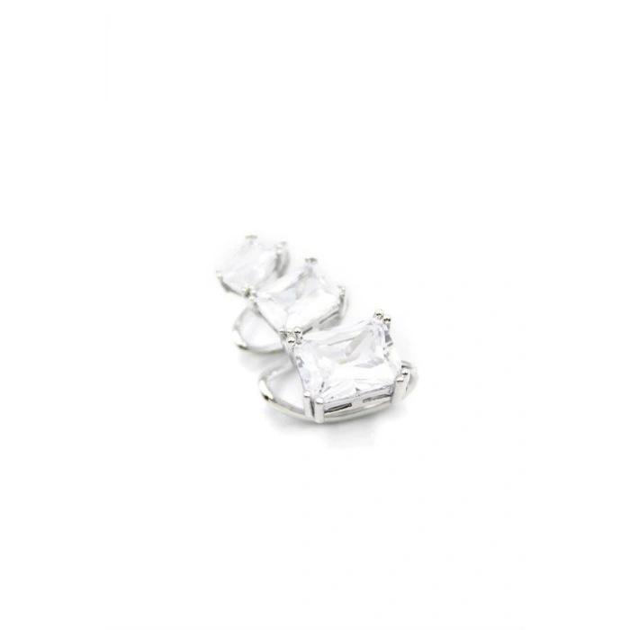 LitaeTrend Taşlı Kıkırdak Küpe - Gümüş