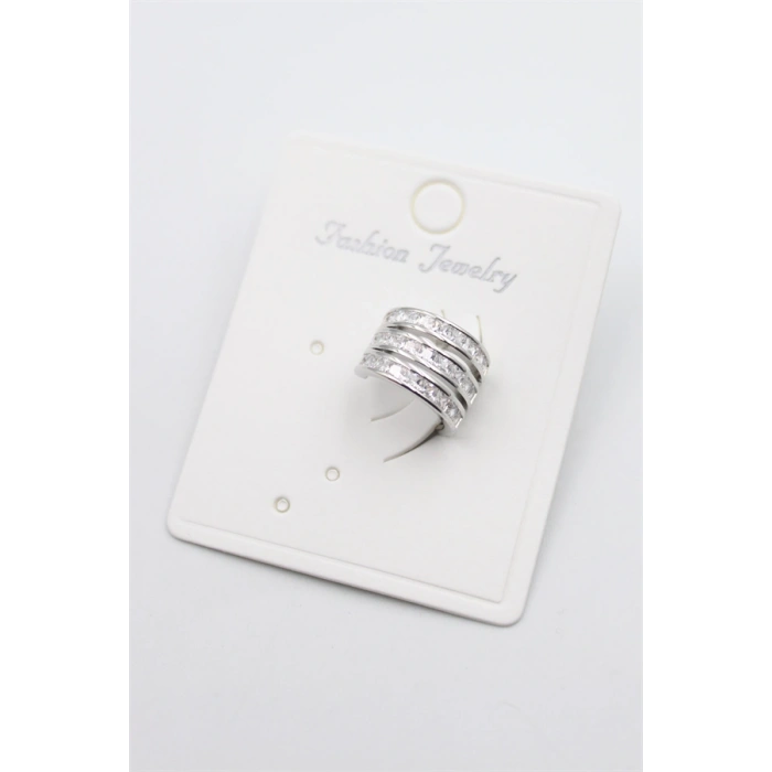 HERŞEYTREND Taşlı Kıkırdak Küpe - Gümüş