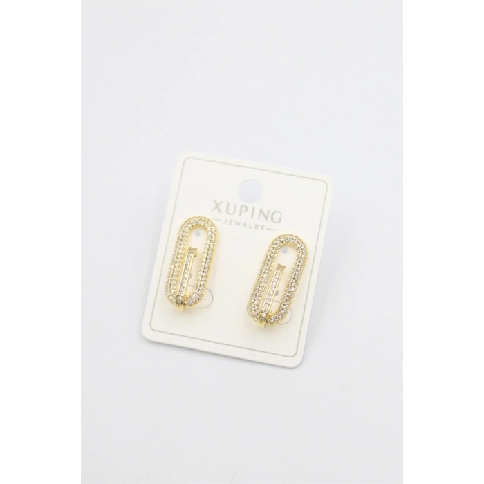 HERŞEYTREND Taşlı Küpe - Altın