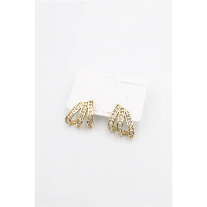 HERŞEYTREND Taşlı Küpe - Altın