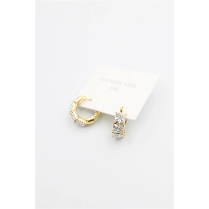 HERŞEYTREND Taşlı Küpe - Altın